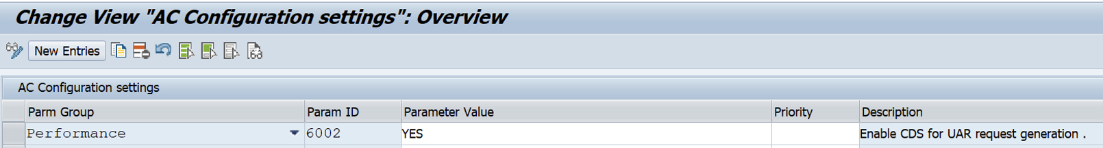 SAP GRC Parameter 6002 - Enable CDS for UAR request generation
