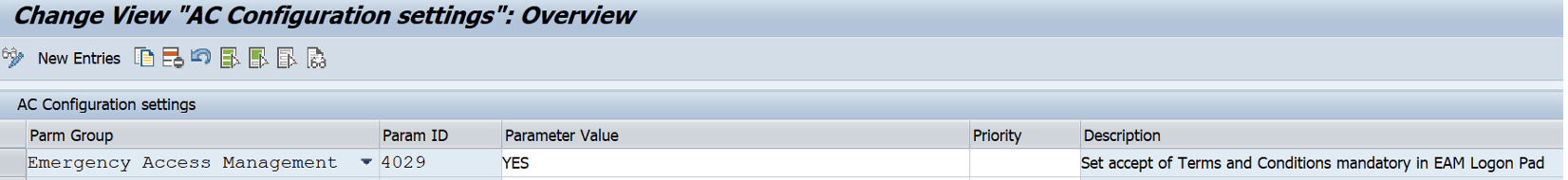 SAP GRC Parameter 4029 - Set accept Terms & Conditions in EAM